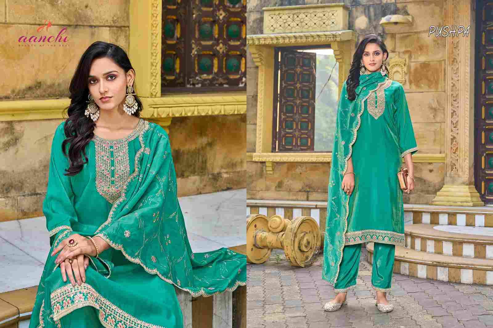 Pushpa By Aanchi 01 To 04 Series Beautiful Festive Suits Colorful Stylish Fancy Casual Wear & Ethnic Wear Roman Shimmer Dresses At Wholesale Price