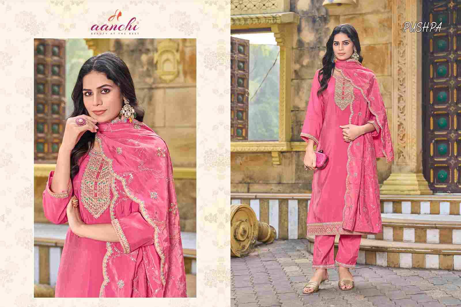 Pushpa By Aanchi 01 To 04 Series Beautiful Festive Suits Colorful Stylish Fancy Casual Wear & Ethnic Wear Roman Shimmer Dresses At Wholesale Price