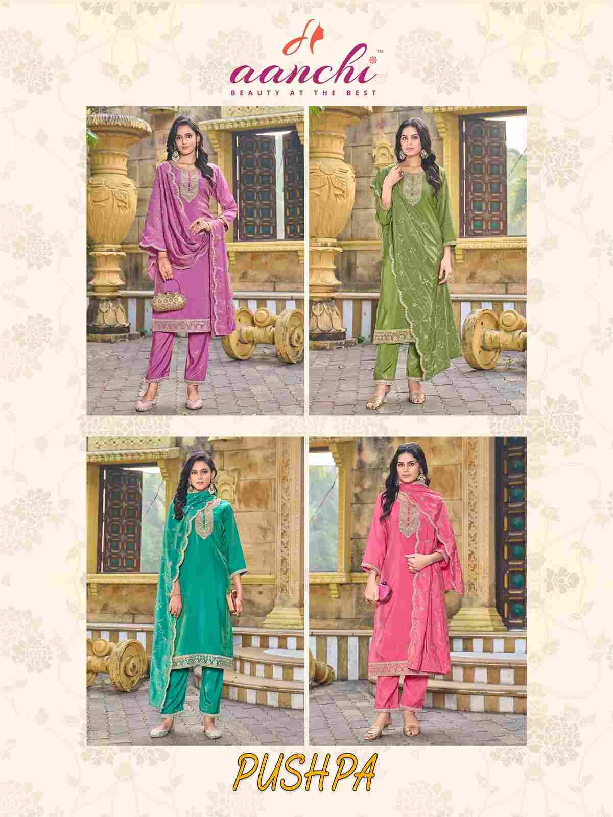 Pushpa By Aanchi 01 To 04 Series Beautiful Festive Suits Colorful Stylish Fancy Casual Wear & Ethnic Wear Roman Shimmer Dresses At Wholesale Price