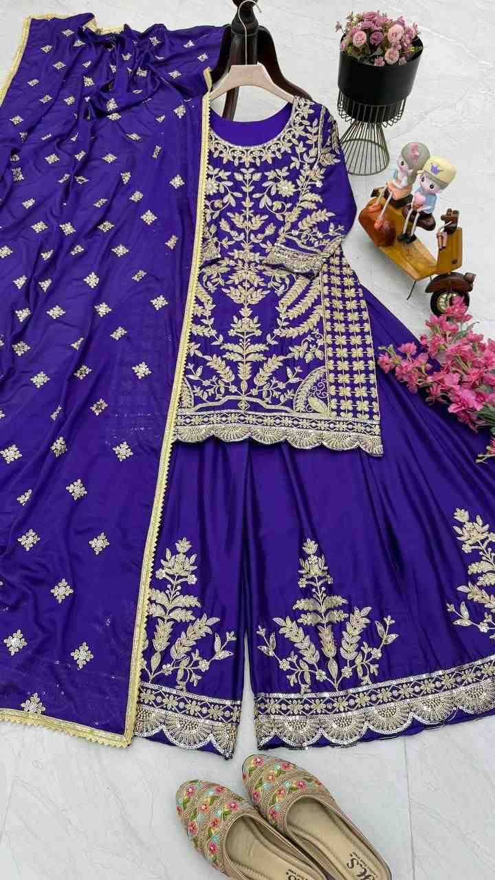 Zd-10091 By Fashid Wholesale Beautiful Sharara Colorful Fancy Wedding Collection Occasional Wear & Party Wear Heavy Chinnon Silk Dresses At Wholesale Price