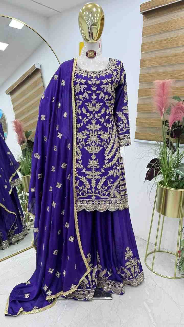 Zd-10091 By Fashid Wholesale Beautiful Sharara Colorful Fancy Wedding Collection Occasional Wear & Party Wear Heavy Chinnon Silk Dresses At Wholesale Price