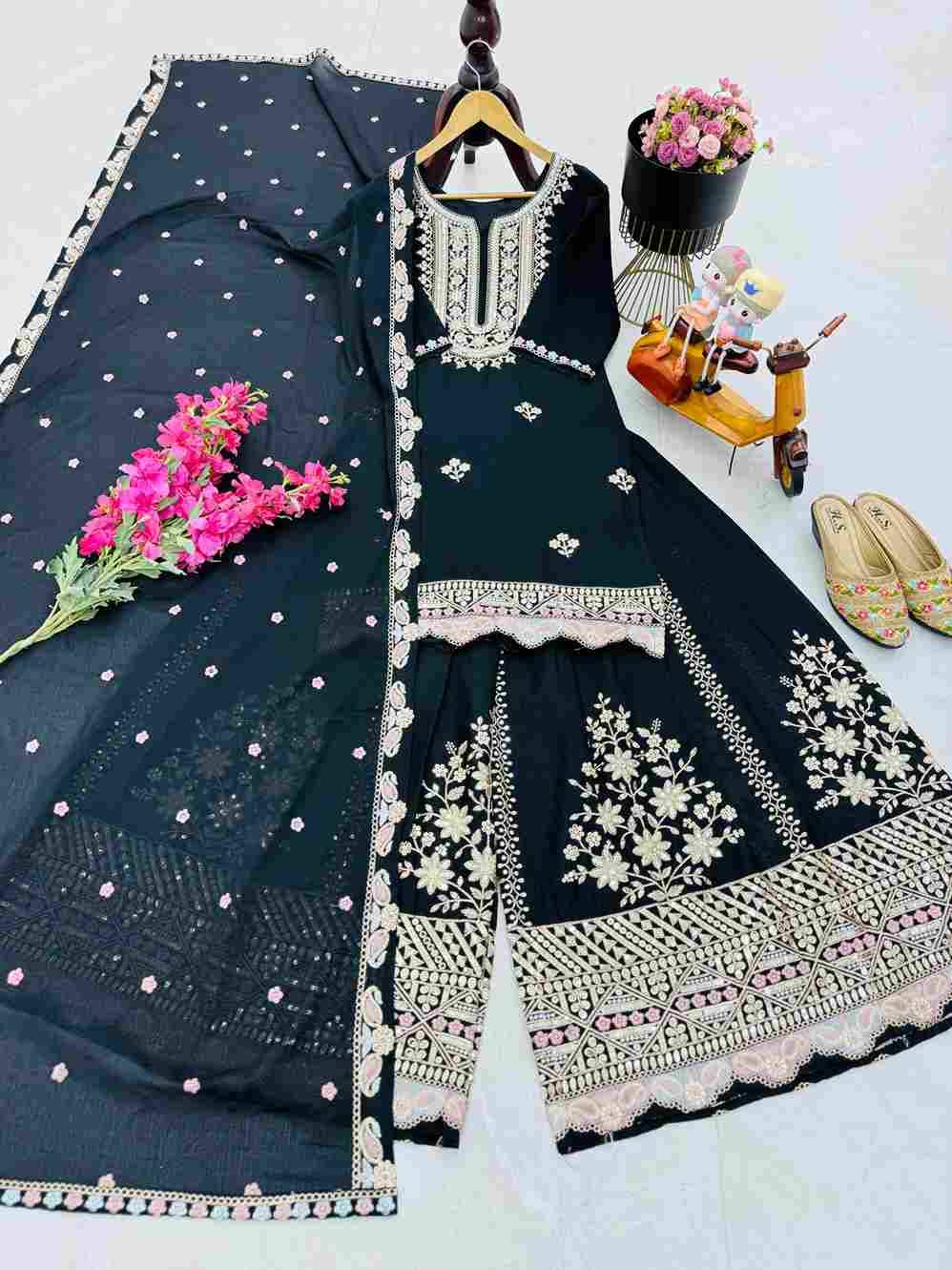Zd-10099 By Fashid Wholesale 01 To 02 Series Beautiful Sharara Colorful Fancy Wedding Collection Occasional Wear & Party Wear Heavy Chinnon Silk Dresses At Wholesale Price
