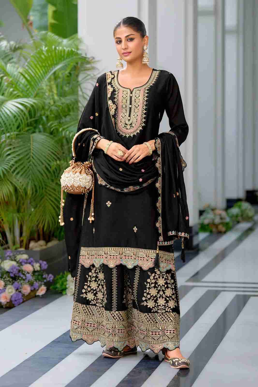 Zd-10099 By Fashid Wholesale 01 To 02 Series Beautiful Sharara Colorful Fancy Wedding Collection Occasional Wear & Party Wear Heavy Chinnon Silk Dresses At Wholesale Price