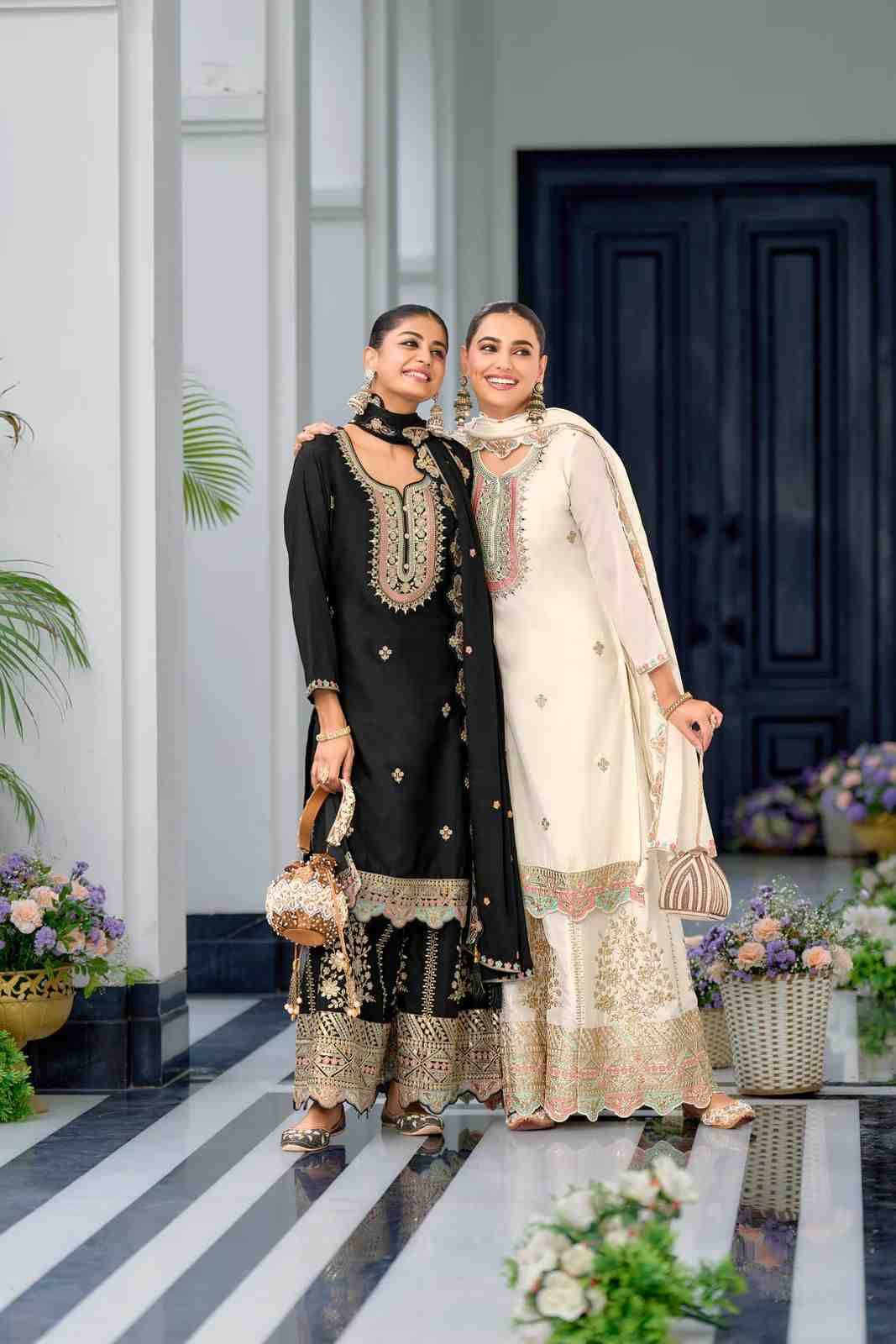 Zd-10099 By Fashid Wholesale 01 To 02 Series Beautiful Sharara Colorful Fancy Wedding Collection Occasional Wear & Party Wear Heavy Chinnon Silk Dresses At Wholesale Price