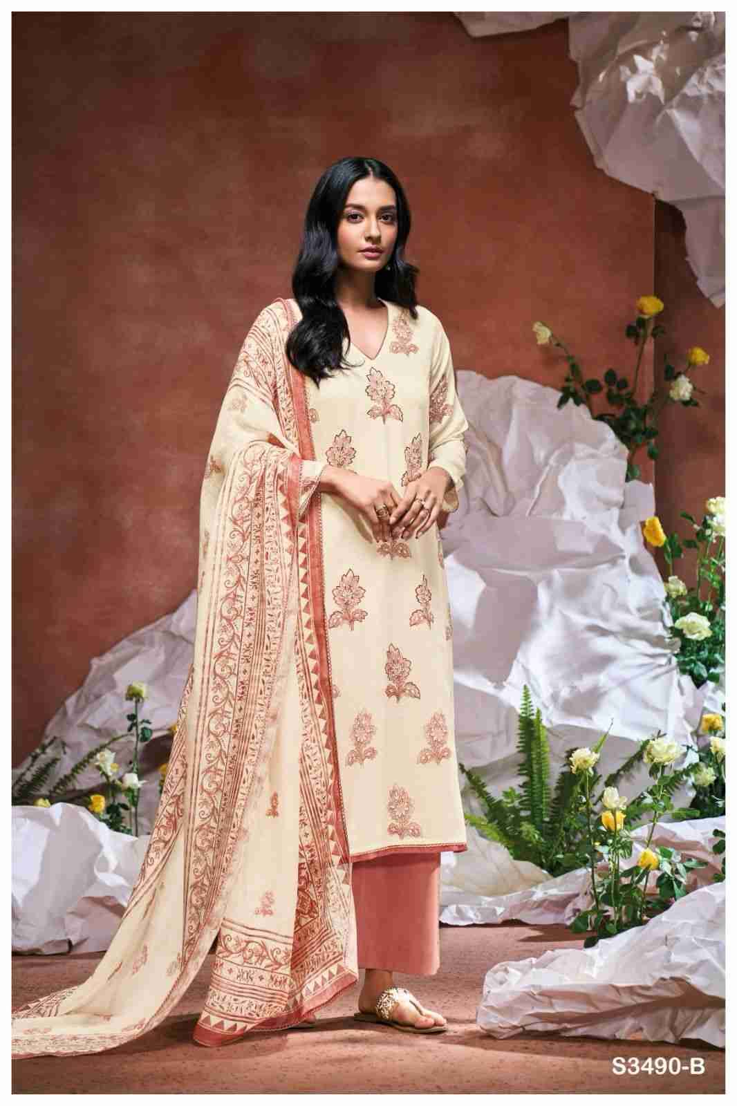 Damaira-3490 By Ganga Fashion 3490-A To 3490-D Series Beautiful Festive Suits Colorful Stylish Fancy Casual Wear & Ethnic Wear Pure Cotton Dresses At Wholesale Price