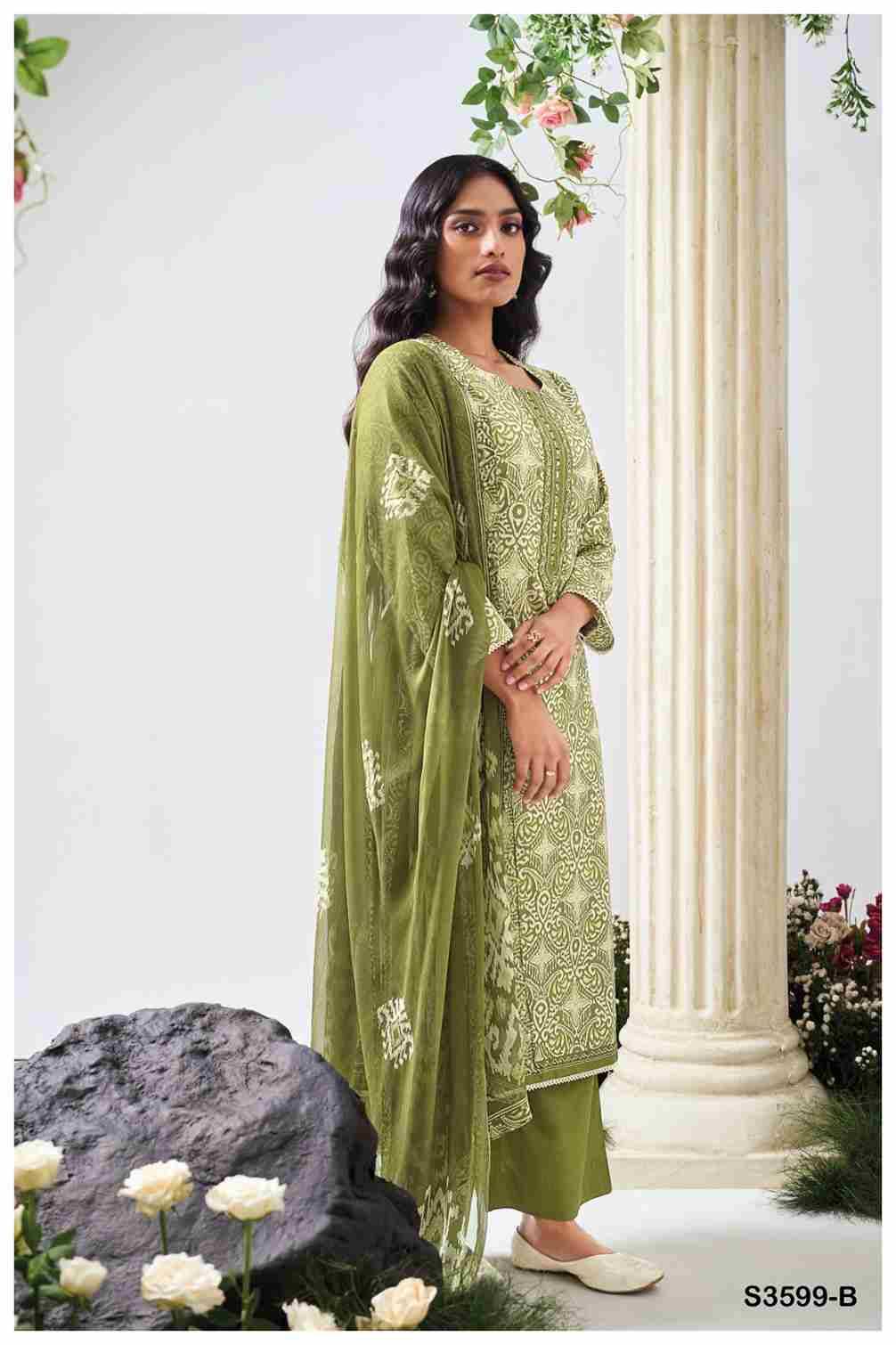 Christa-3599 By Ganga Fashion 3599-A To 3599-D Series Beautiful Festive Suits Colorful Stylish Fancy Casual Wear & Ethnic Wear Pure Cotton Dresses At Wholesale Price
