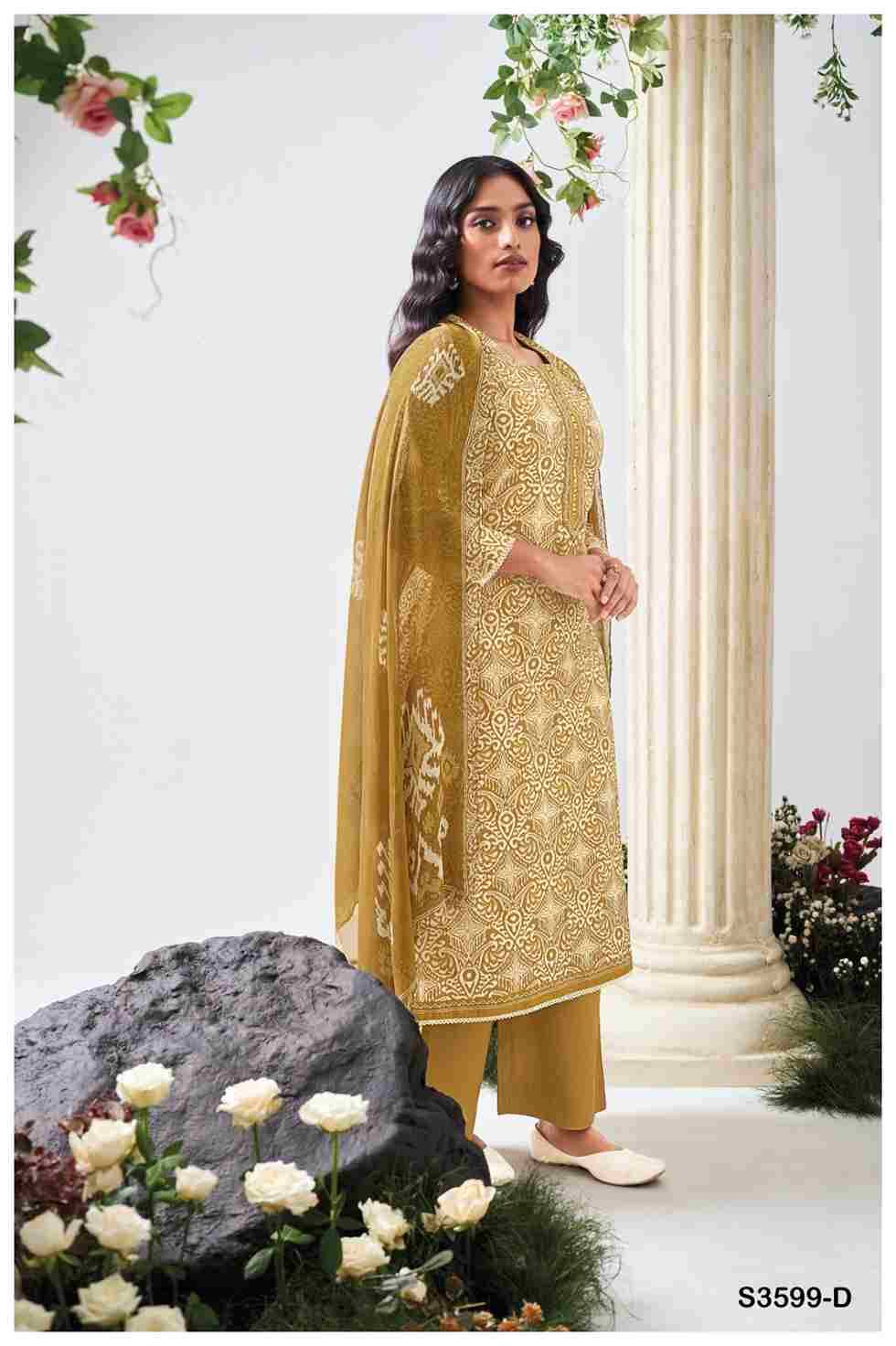 Christa-3599 By Ganga Fashion 3599-A To 3599-D Series Beautiful Festive Suits Colorful Stylish Fancy Casual Wear & Ethnic Wear Pure Cotton Dresses At Wholesale Price