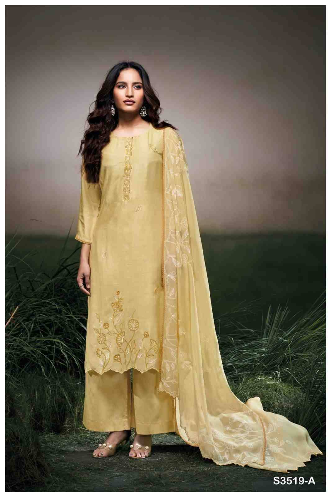 Elayna-3519 By Ganga Fashion 3519-A To 3519-B Series Beautiful Festive Suits Colorful Stylish Fancy Casual Wear & Ethnic Wear Pure Bemberg Silk Dresses At Wholesale Price