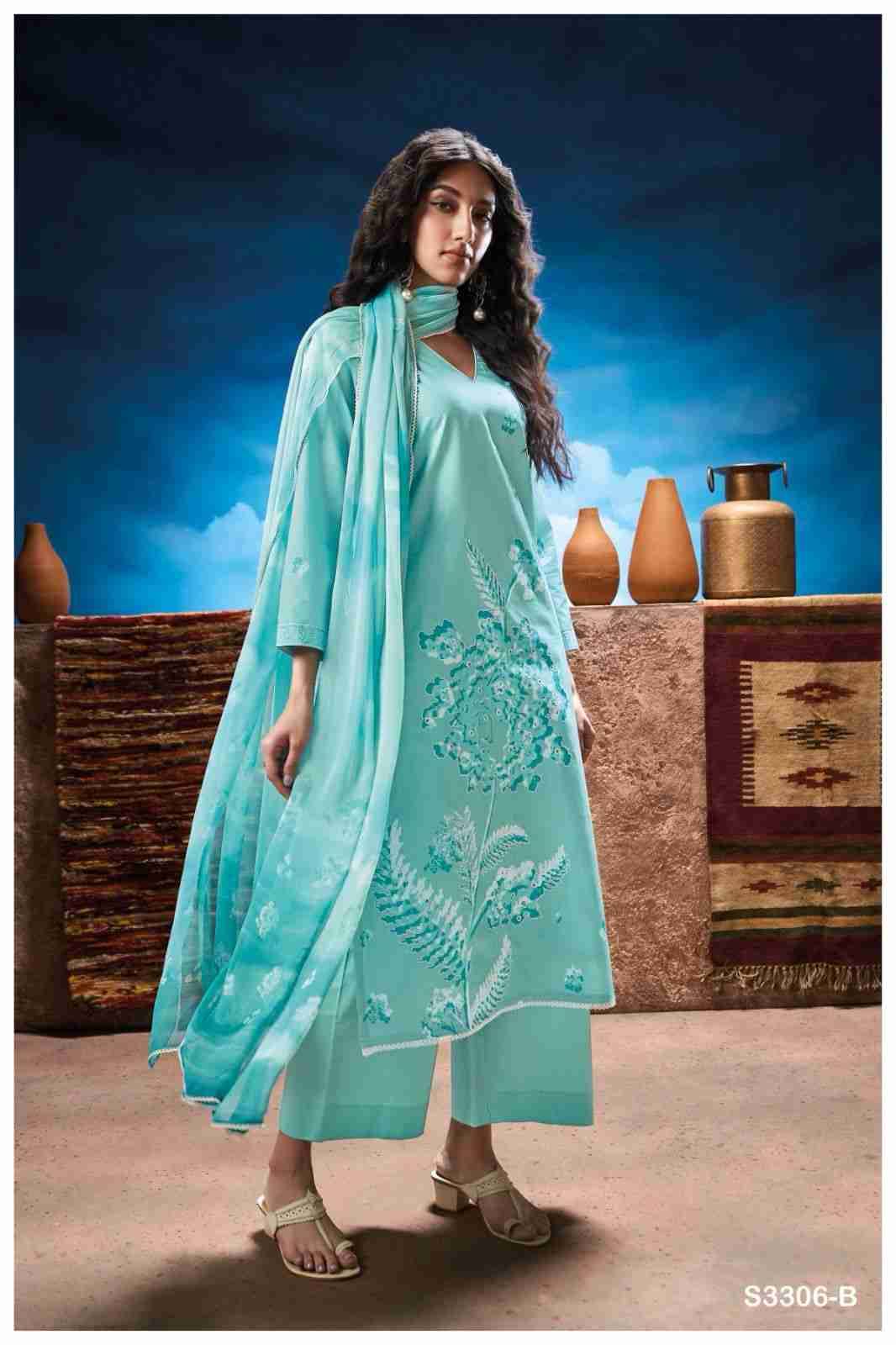 Natalia-3306 By Ganga Fashion 3306-A To 3306-D Series Beautiful Festive Suits Colorful Stylish Fancy Casual Wear & Ethnic Wear Cotton Dresses At Wholesale Price