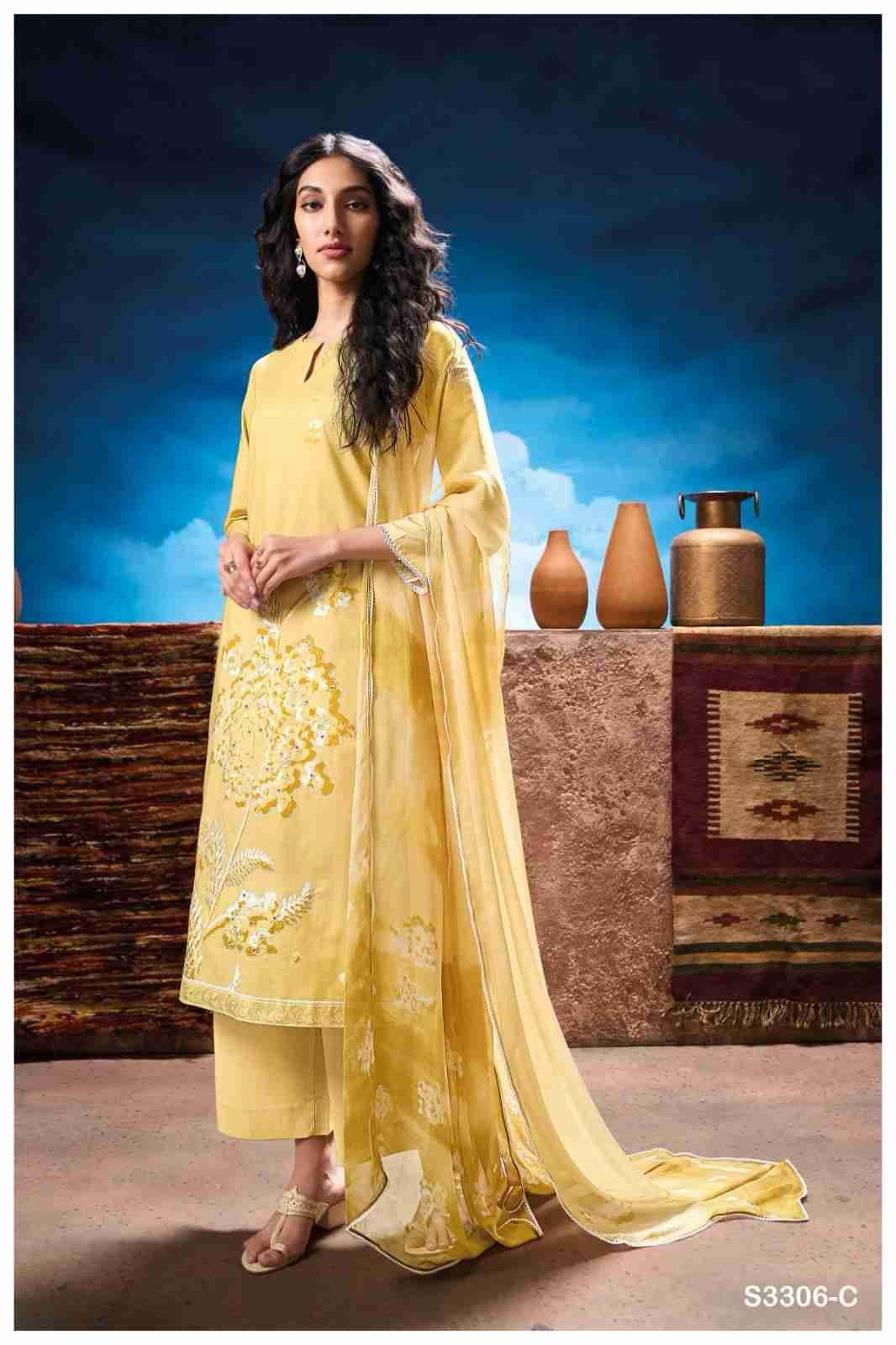 Natalia-3306 By Ganga Fashion 3306-A To 3306-D Series Beautiful Festive Suits Colorful Stylish Fancy Casual Wear & Ethnic Wear Cotton Dresses At Wholesale Price
