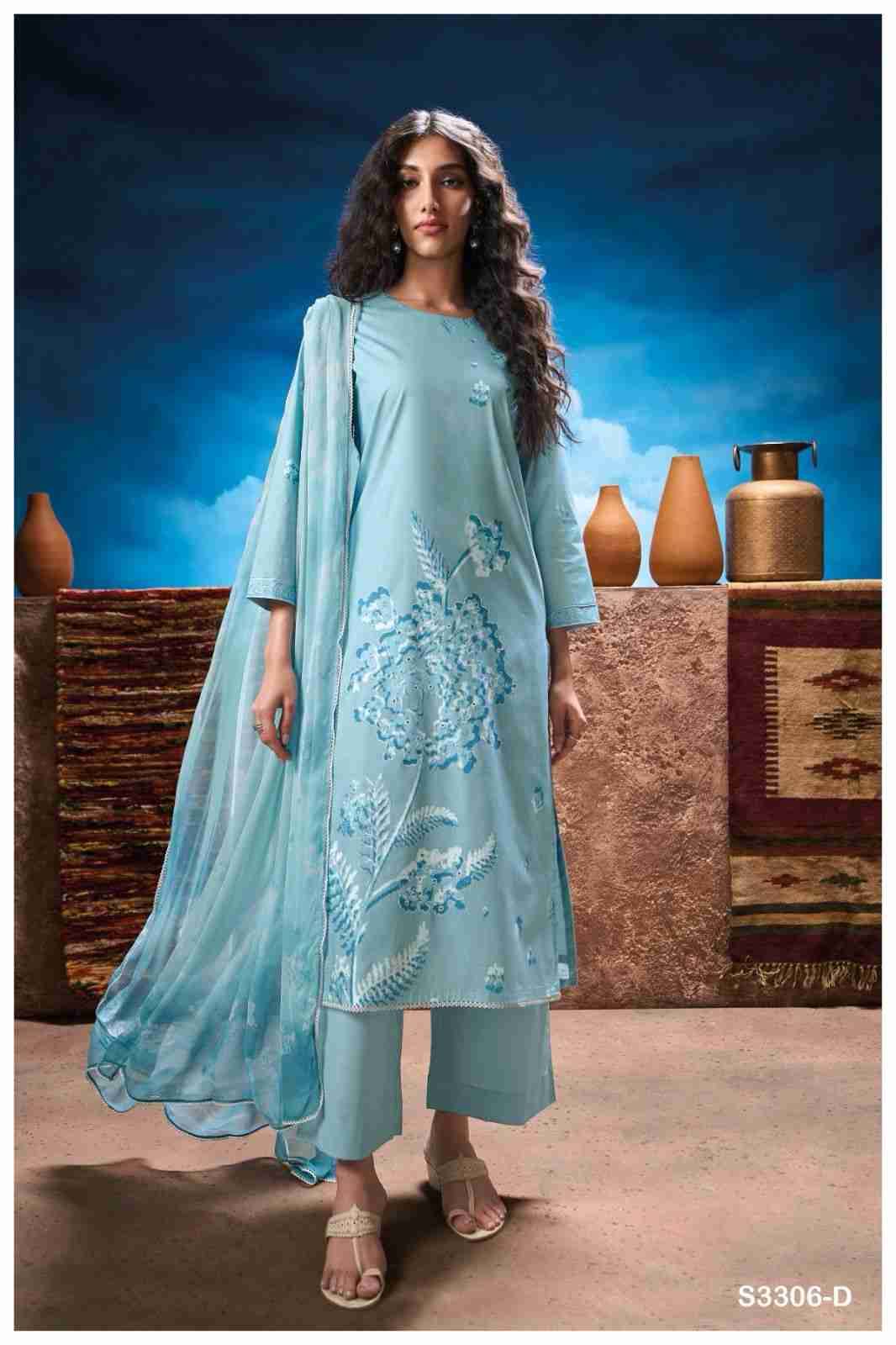 Natalia-3306 By Ganga Fashion 3306-A To 3306-D Series Beautiful Festive Suits Colorful Stylish Fancy Casual Wear & Ethnic Wear Cotton Dresses At Wholesale Price