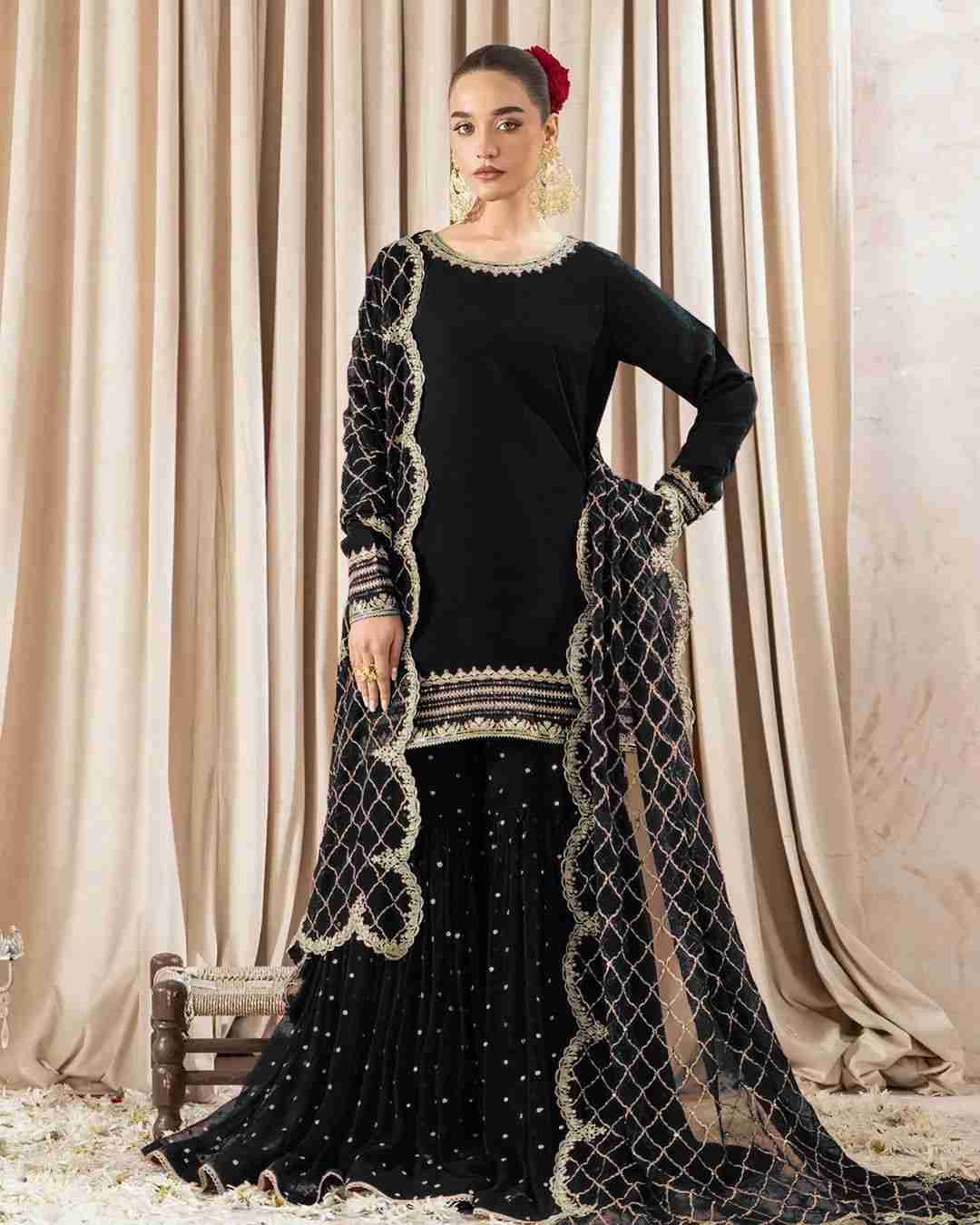 R-5867 By Fashid Wholesale 01 To 04 Series Designer Sharara Beautiful Fancy Stylish Colorful Party Wear & Occasional Wear Faux Georgette Dresses At Wholesale Price