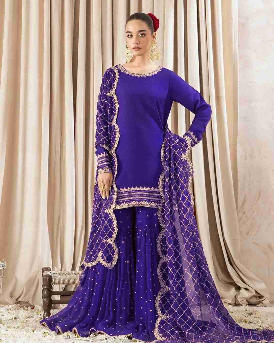 R-5867 By Fashid Wholesale 01 To 04 Series Designer Sharara Beautiful Fancy Stylish Colorful Party Wear & Occasional Wear Faux Georgette Dresses At Wholesale Price