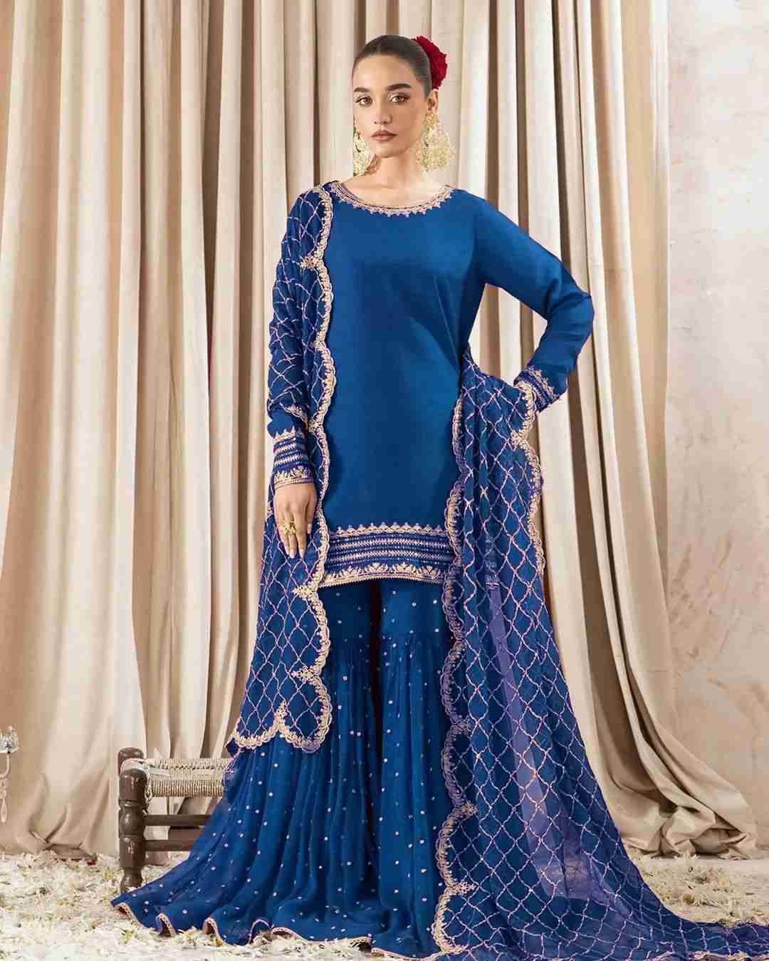 R-5867 By Fashid Wholesale 01 To 04 Series Designer Sharara Beautiful Fancy Stylish Colorful Party Wear & Occasional Wear Faux Georgette Dresses At Wholesale Price