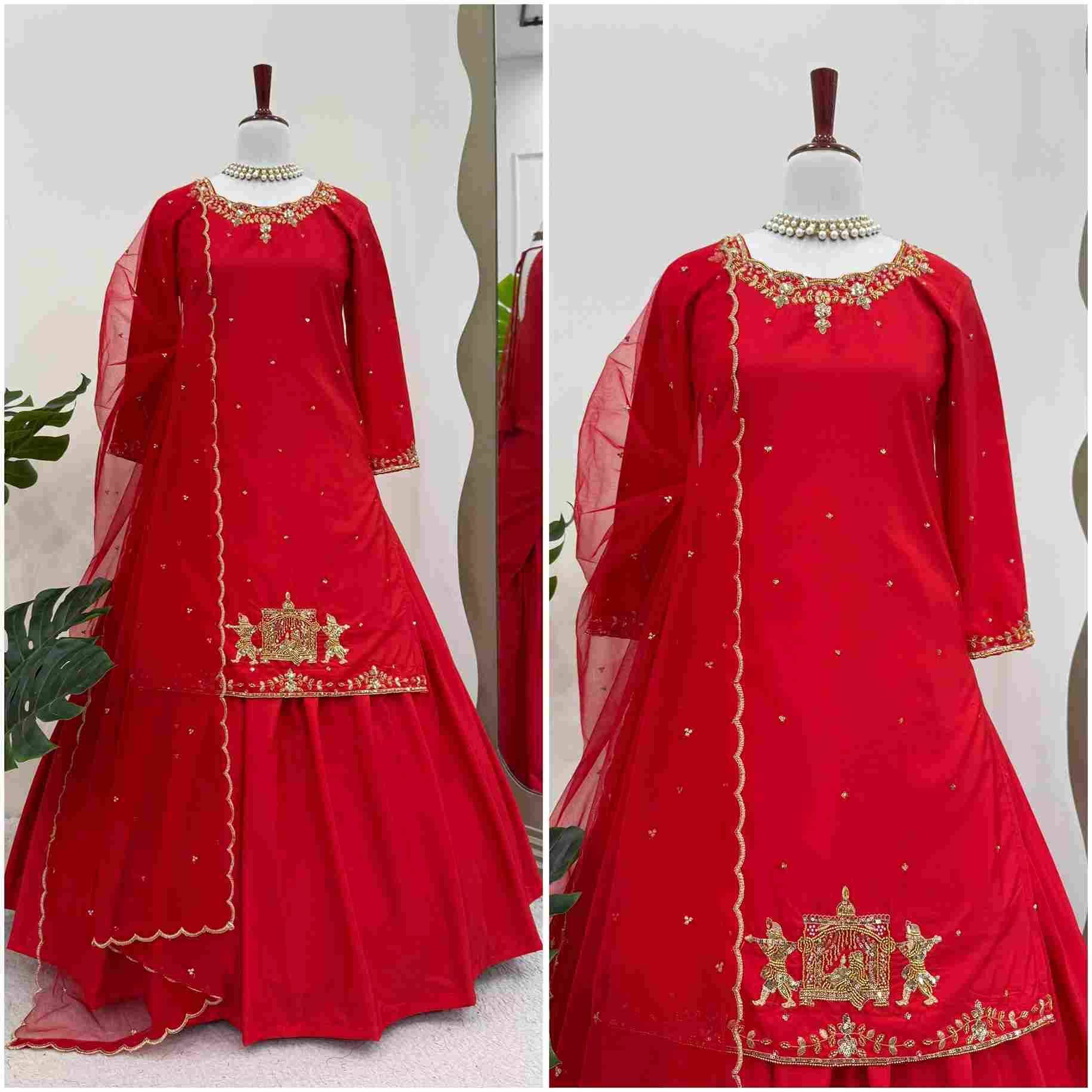 R-5874 By Fashid Wholesale 01 To 02 Series Beautiful Colorful Fancy Wedding Collection Occasional Wear & Party Wear Crepe Silk Lehengas At Wholesale Price