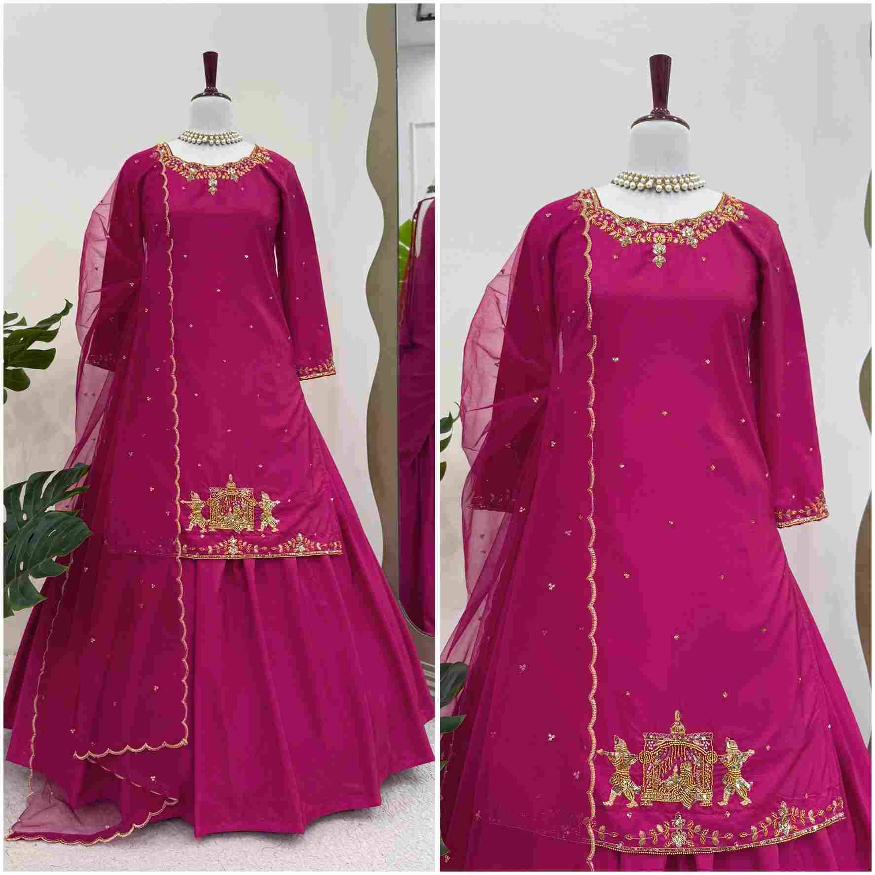 R-5874 By Fashid Wholesale 01 To 02 Series Beautiful Colorful Fancy Wedding Collection Occasional Wear & Party Wear Crepe Silk Lehengas At Wholesale Price