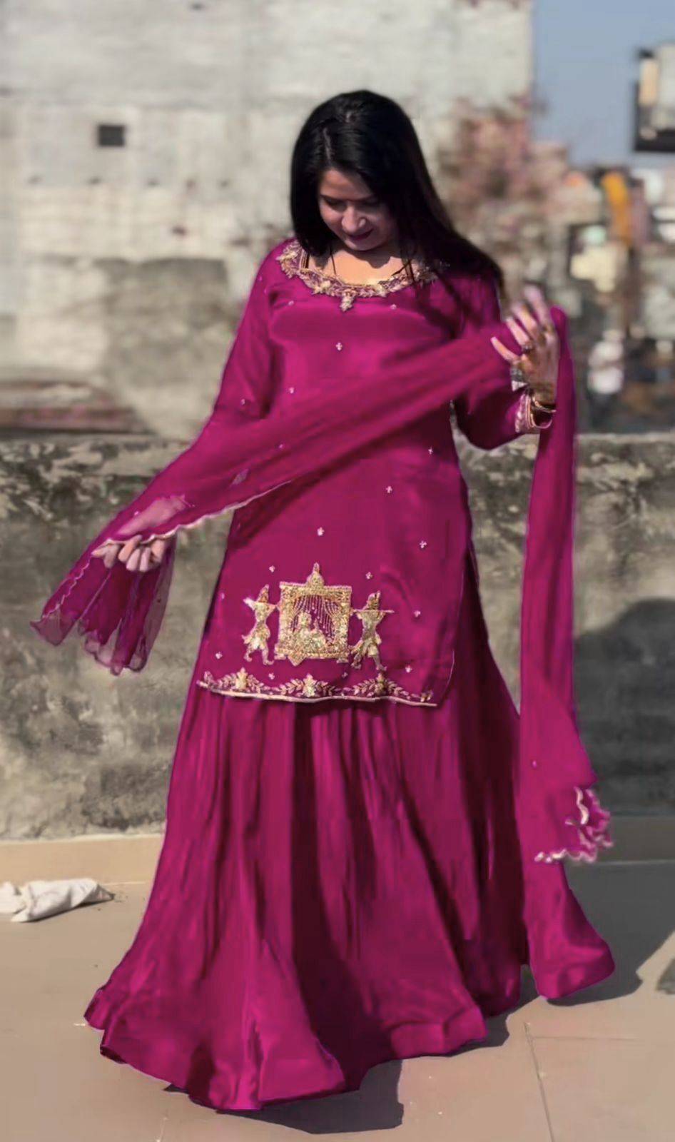 R-5874 By Fashid Wholesale 01 To 02 Series Beautiful Colorful Fancy Wedding Collection Occasional Wear & Party Wear Crepe Silk Lehengas At Wholesale Price