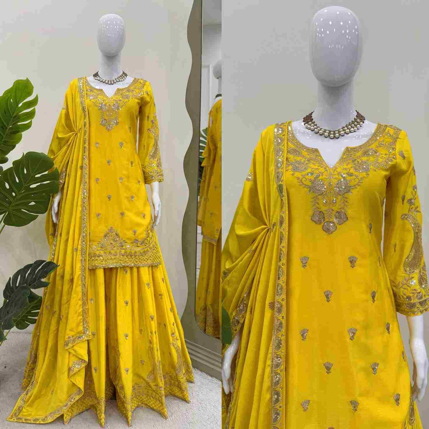 R-5852 By Fashid Wholesale 01 To 06 series Suits Collection Beautiful Stylish Fancy Colorful Party Wear & Occasional Wear Chinnon Silk Dresses At Wholesale Price