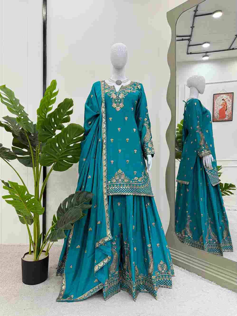 R-5852 By Fashid Wholesale 01 To 06 series Suits Collection Beautiful Stylish Fancy Colorful Party Wear & Occasional Wear Chinnon Silk Dresses At Wholesale Price