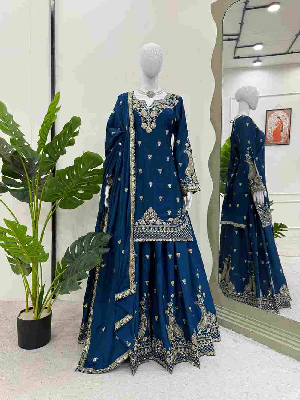 R-5852 By Fashid Wholesale 01 To 06 series Suits Collection Beautiful Stylish Fancy Colorful Party Wear & Occasional Wear Chinnon Silk Dresses At Wholesale Price