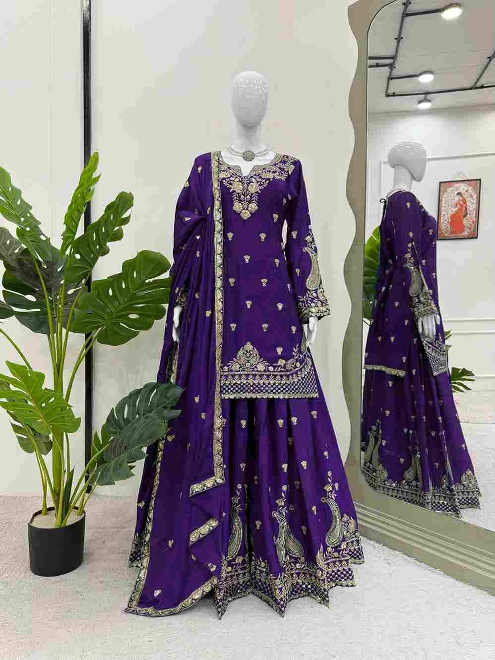 R-5852 By Fashid Wholesale 01 To 06 series Suits Collection Beautiful Stylish Fancy Colorful Party Wear & Occasional Wear Chinnon Silk Dresses At Wholesale Price