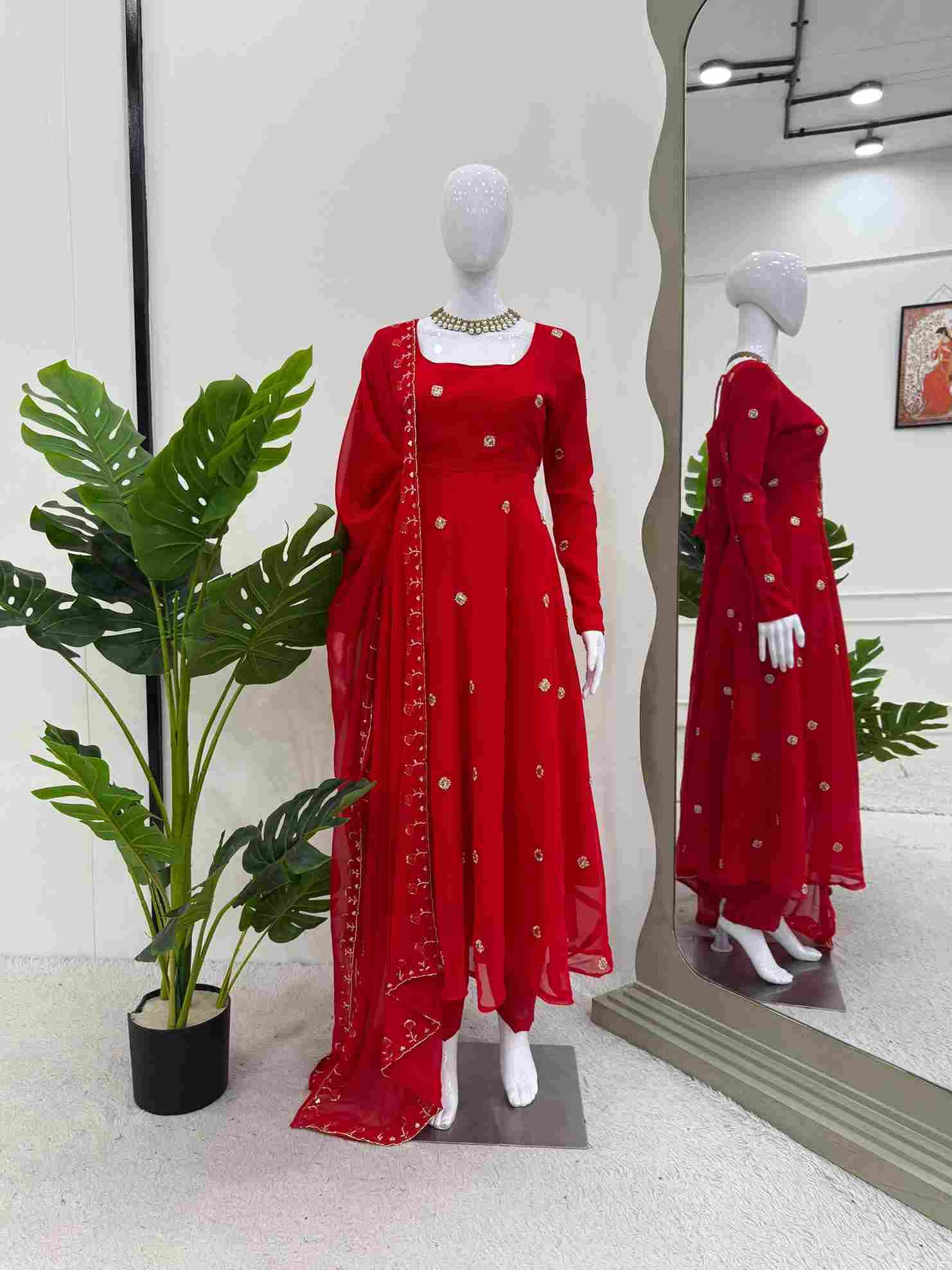 R-5872 By Fashid Wholesale Beautiful Stylish Fancy Colorful Casual Wear & Ethnic Wear Faux Georgette Dresses At Wholesale Price
