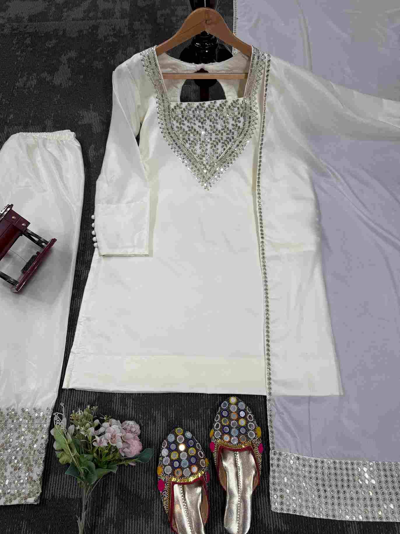 R-5870 By Fashid Wholesale Beautiful Stylish Fancy Colorful Casual Wear & Ethnic Wear Chinnon Silk Dresses At Wholesale Price