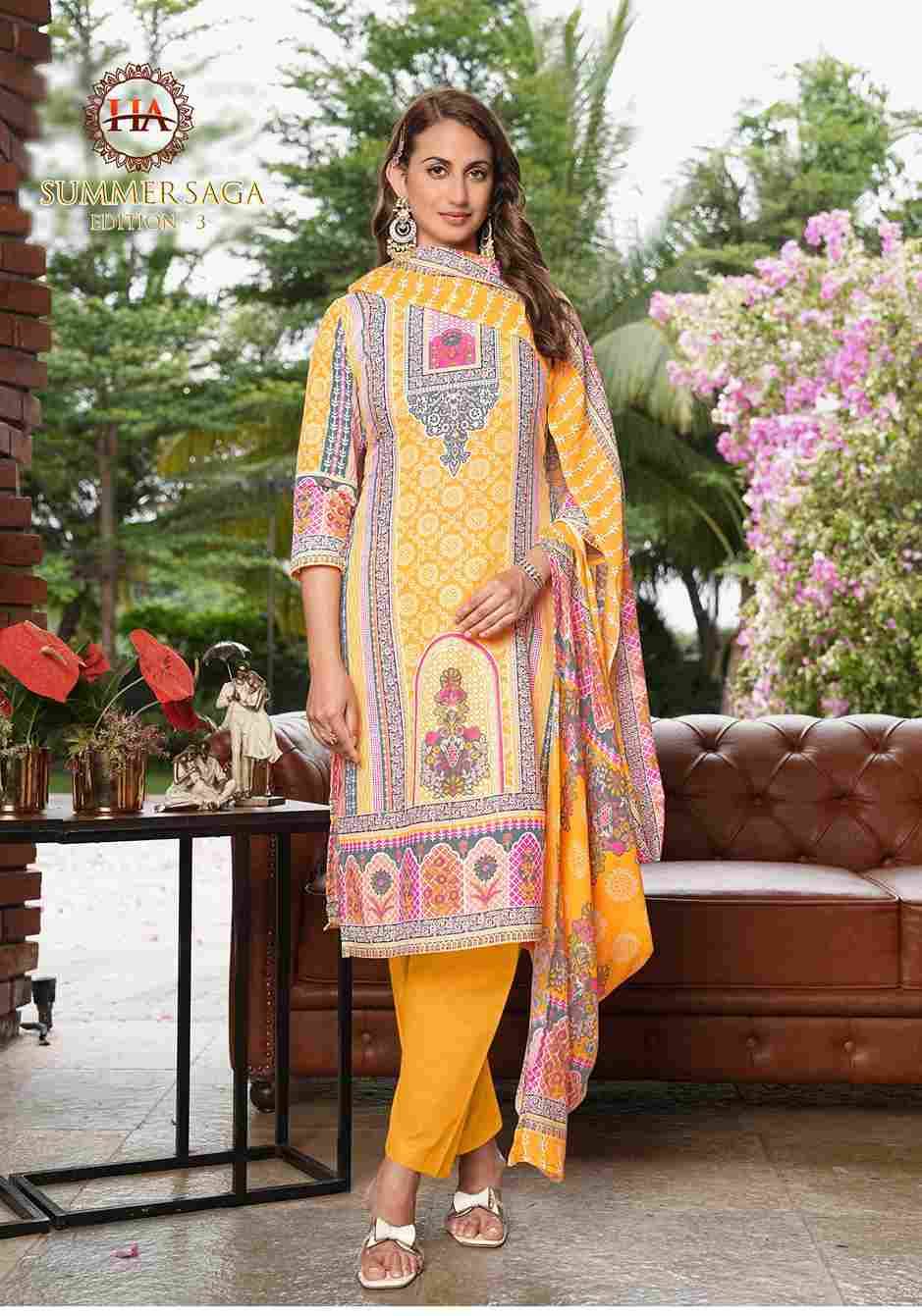 Summer Saga Vol-3 By Harshit Fashion Hub 2503-03-1 To 2503-03-8 Series Beautiful Festive Suits Stylish Fancy Colorful Casual Wear & Ethnic Wear Pure Cotton Dresses At Wholesale Price