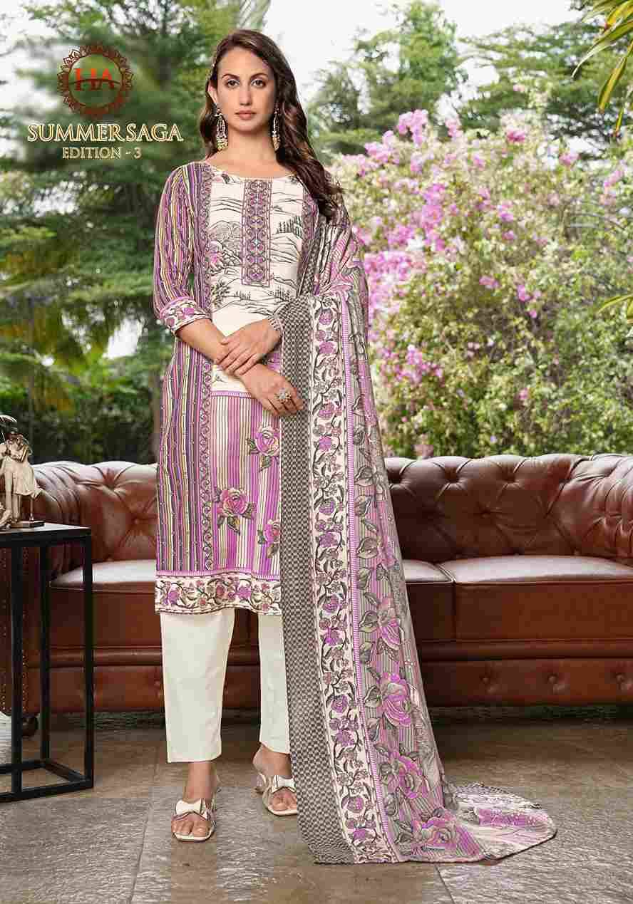 Summer Saga Vol-3 By Harshit Fashion Hub 2503-03-1 To 2503-03-8 Series Beautiful Festive Suits Stylish Fancy Colorful Casual Wear & Ethnic Wear Pure Cotton Dresses At Wholesale Price