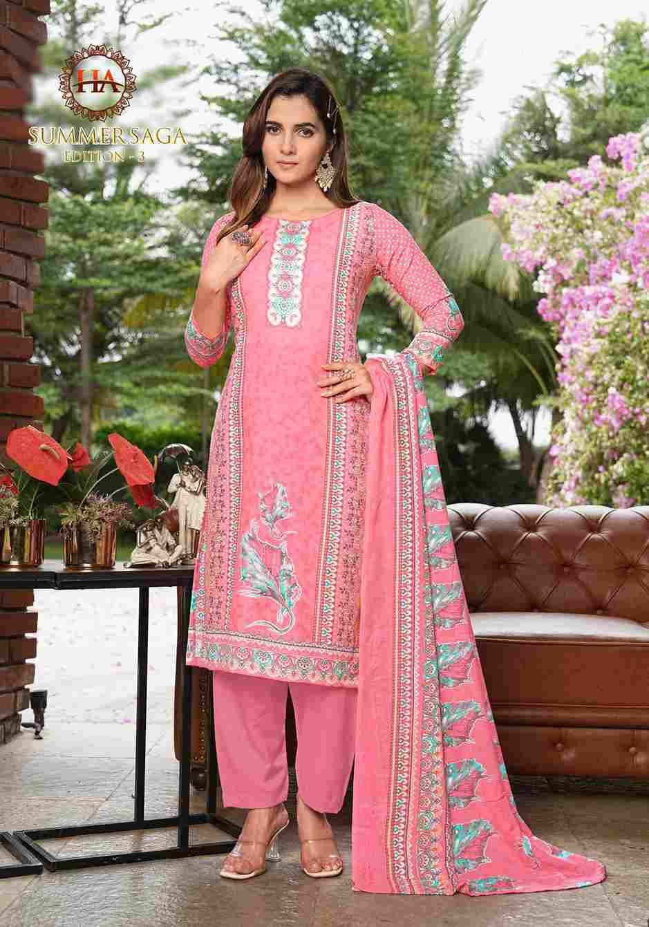 Summer Saga Vol-3 By Harshit Fashion Hub 2503-03-1 To 2503-03-8 Series Beautiful Festive Suits Stylish Fancy Colorful Casual Wear & Ethnic Wear Pure Cotton Dresses At Wholesale Price