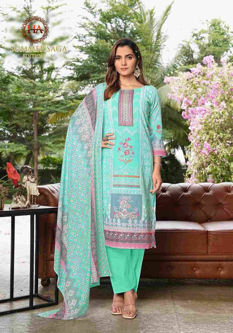 Summer Saga Vol-3 By Harshit Fashion Hub 2503-03-1 To 2503-03-8 Series Beautiful Festive Suits Stylish Fancy Colorful Casual Wear & Ethnic Wear Pure Cotton Dresses At Wholesale Price