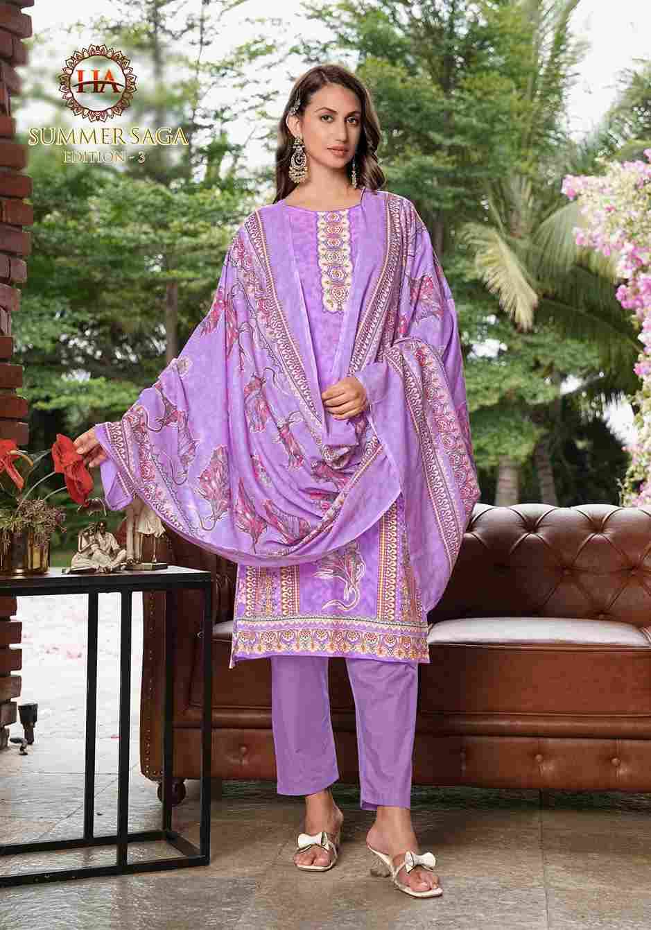 Summer Saga Vol-3 By Harshit Fashion Hub 2503-03-1 To 2503-03-8 Series Beautiful Festive Suits Stylish Fancy Colorful Casual Wear & Ethnic Wear Pure Cotton Dresses At Wholesale Price