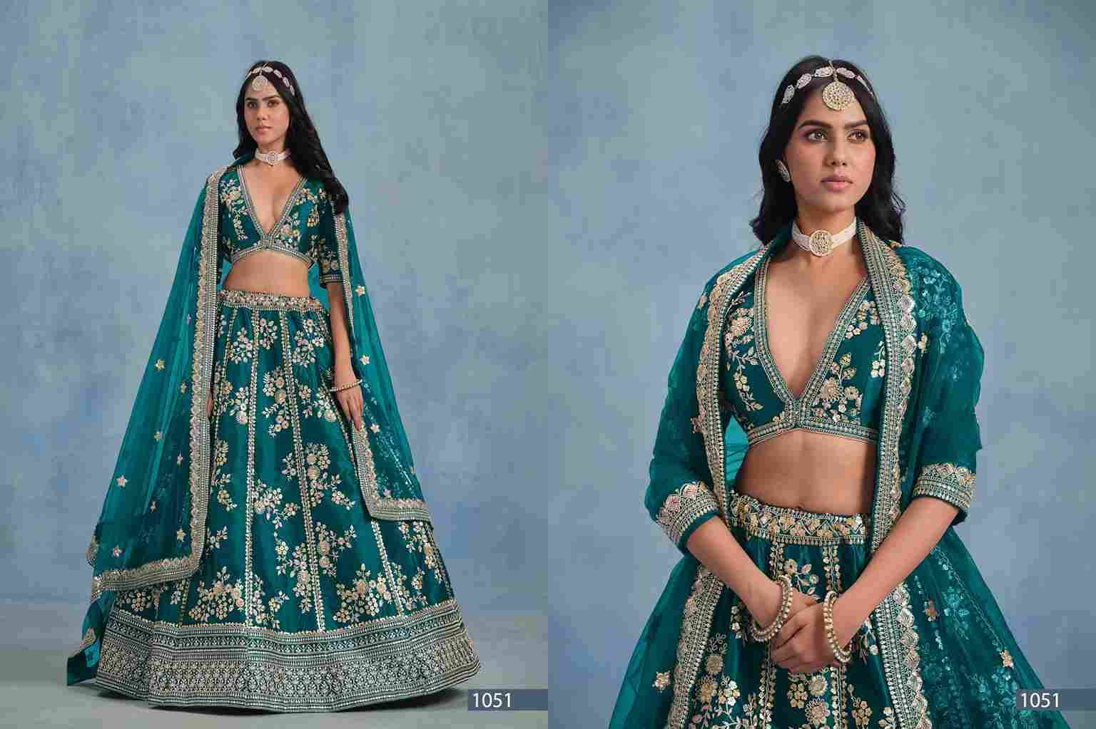 Sheilja By Mehvish 1051 To 1054 Series Designer Beautiful Collection Occasional Wear & Party Wear Art Silk Lehengas At Wholesale Price