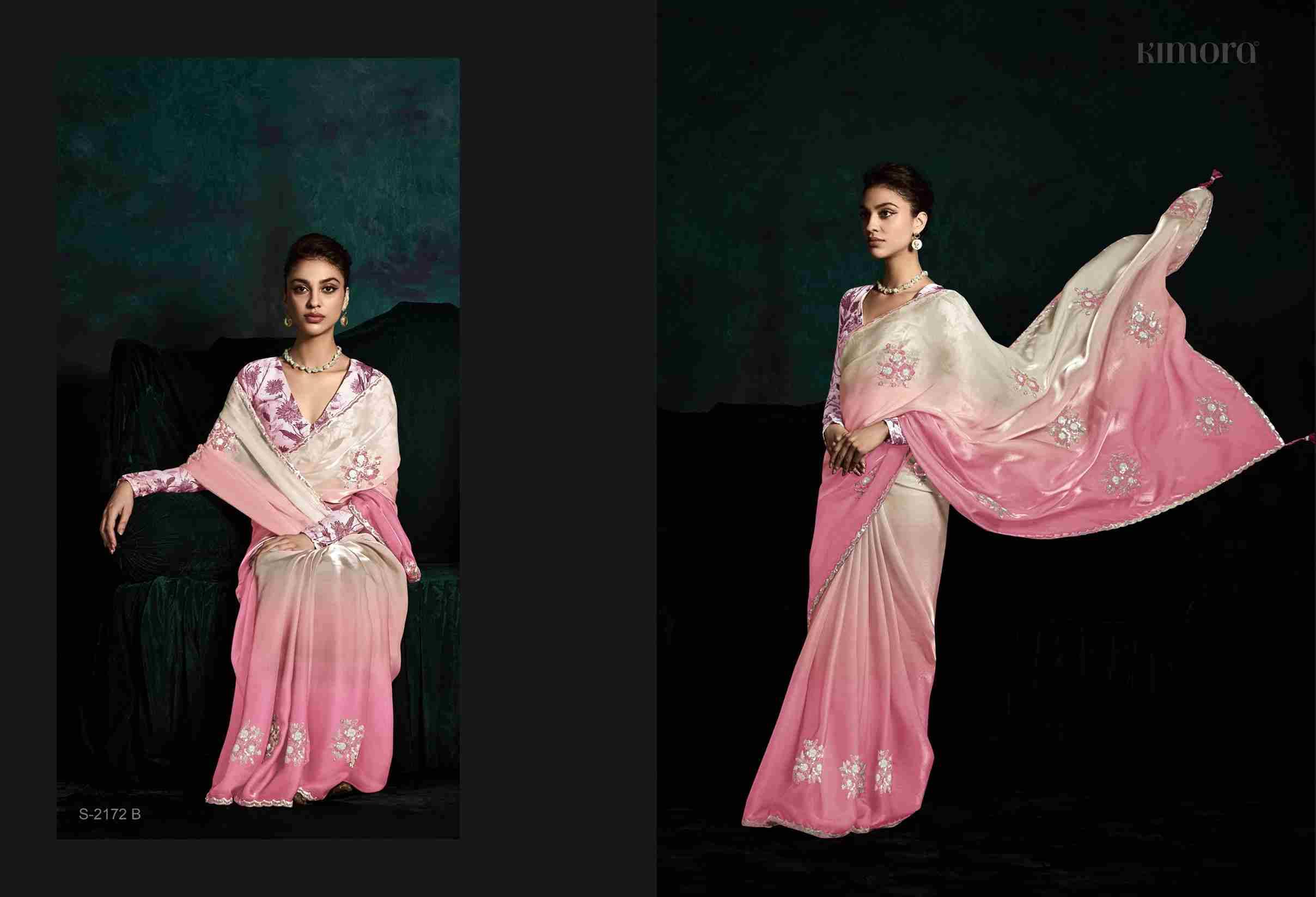 Rangat 2172 By Kimora Fashion 2172 To 2172-I Series Indian Traditional Wear Collection Beautiful Stylish Fancy Colorful Party Wear & Occasional Wear Fancy Sarees At Wholesale Price