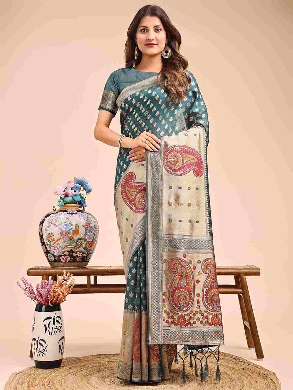 Raagvi By Fashid Wholesale 1001 To 1006 Series Indian Traditional Wear Collection Beautiful Stylish Fancy Colorful Party Wear & Occasional Wear Linen Cotton Sarees At Wholesale Price