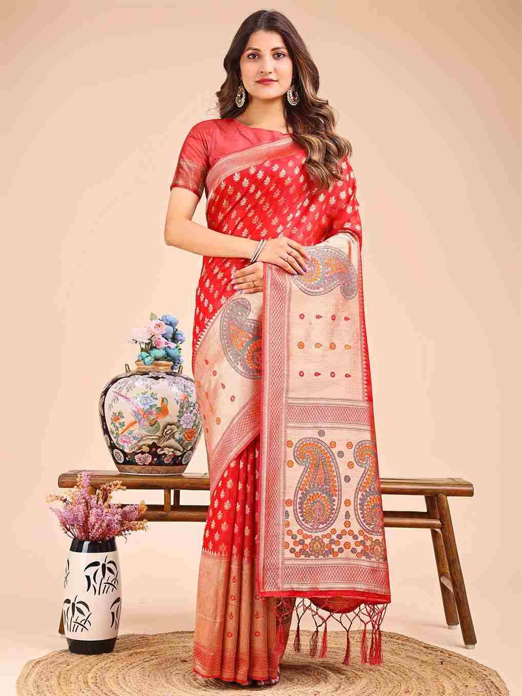 Raagvi By Fashid Wholesale 1001 To 1006 Series Indian Traditional Wear Collection Beautiful Stylish Fancy Colorful Party Wear & Occasional Wear Linen Cotton Sarees At Wholesale Price