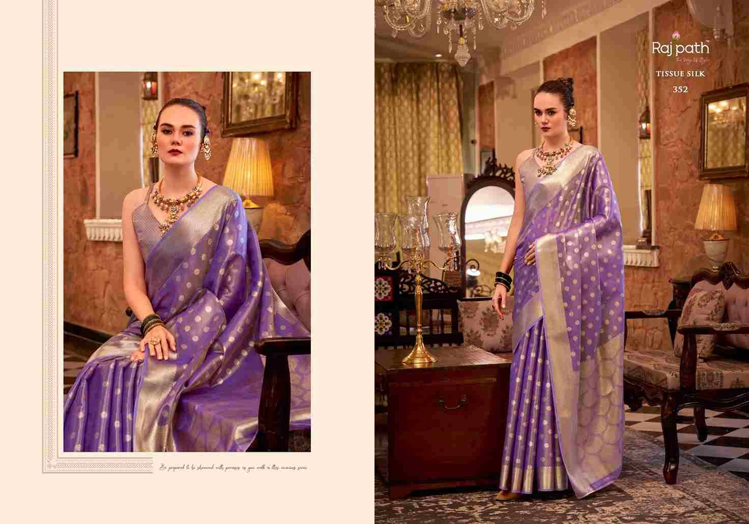 Pluto By Rajpath 352 To 357 Series Indian Traditional Wear Collection Beautiful Stylish Fancy Colorful Party Wear & Occasional Wear Tissue Silk Sarees At Wholesale Price
