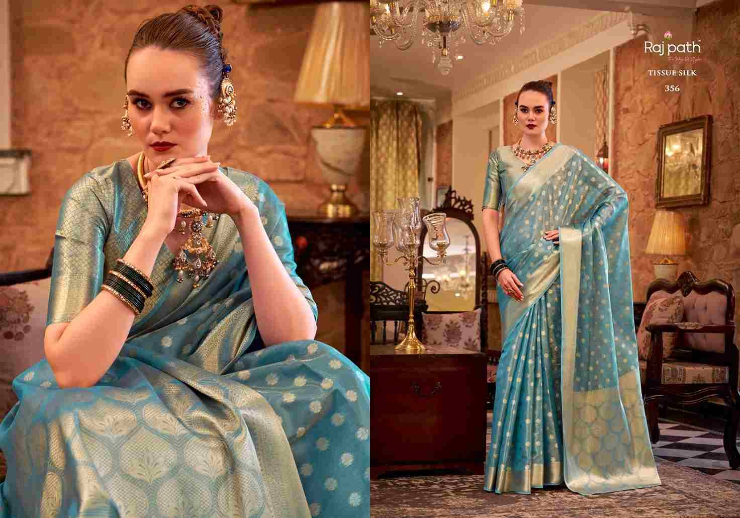 Pluto By Rajpath 352 To 357 Series Indian Traditional Wear Collection Beautiful Stylish Fancy Colorful Party Wear & Occasional Wear Tissue Silk Sarees At Wholesale Price