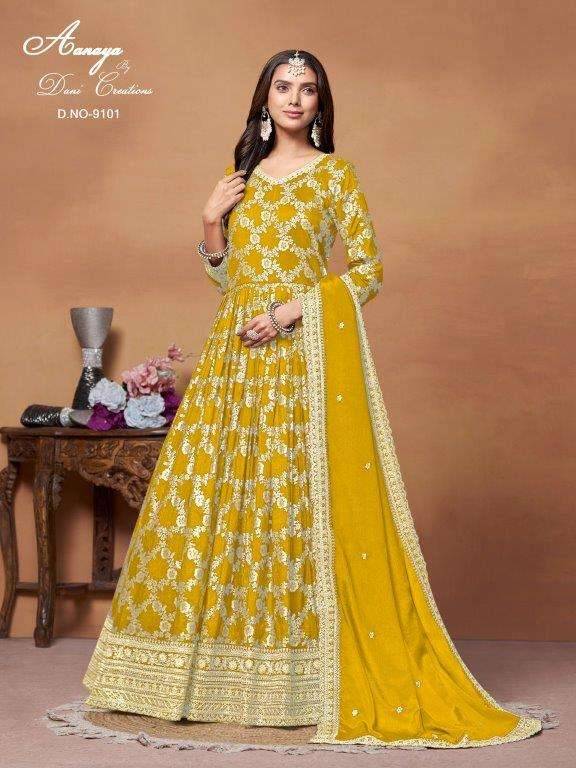 Aanaya Vol-191 By Twisha 9101 To 9104 Series Designer Stylish Fancy Colorful Beautiful Party Wear & Ethnic Wear Collection Dola Jacquard Gowns With Bottom At Wholesale Price