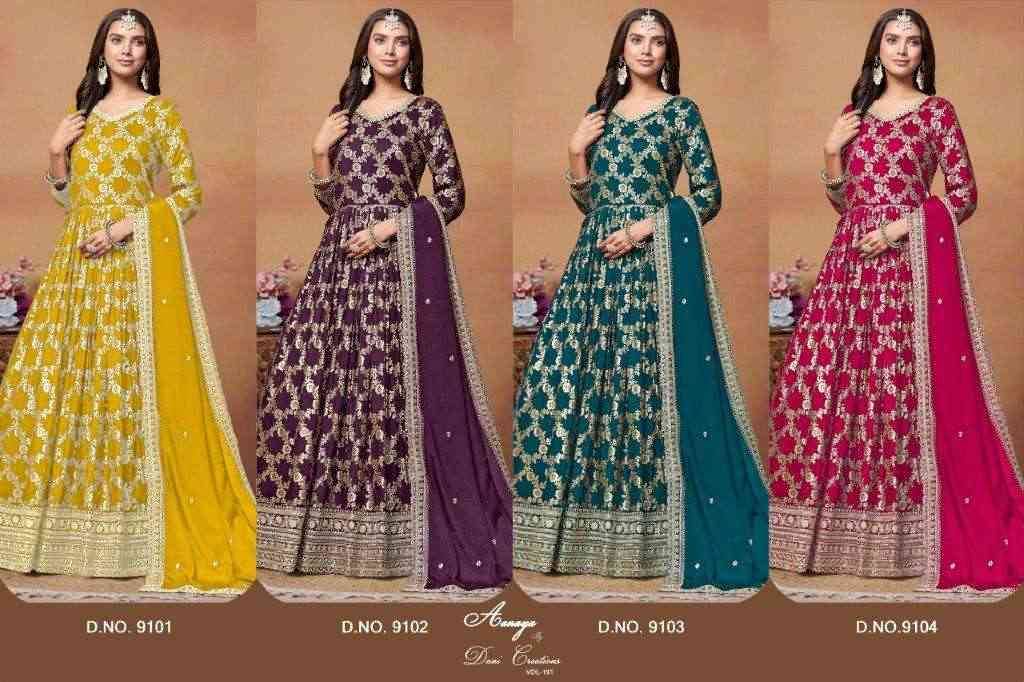 Aanaya Vol-191 By Twisha 9101 To 9104 Series Designer Stylish Fancy Colorful Beautiful Party Wear & Ethnic Wear Collection Dola Jacquard Gowns With Bottom At Wholesale Price