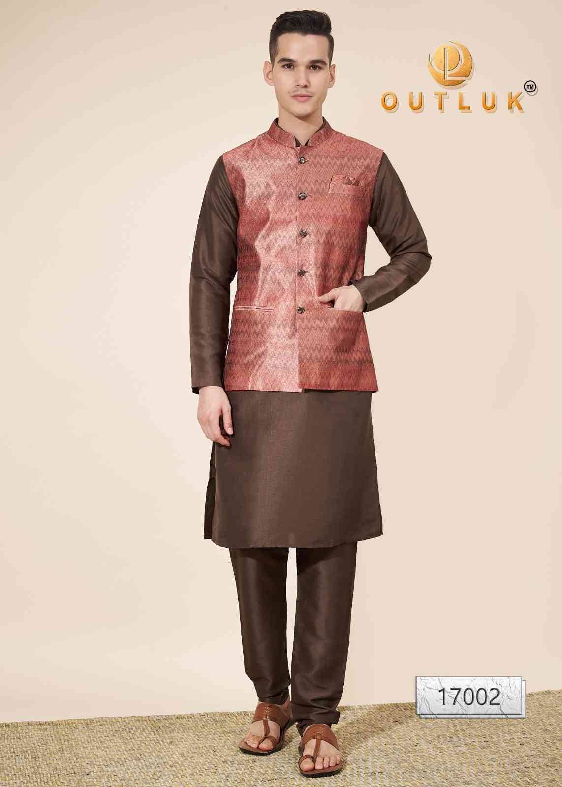 Outluk Vol-117 By Outluk 17001 To 17011 Series Beautiful Colorful Stylish Fancy Casual Wear & Ethnic Wear & Ready To Wear Pure Silk Kurtas With Pajamas At Wholesale Price