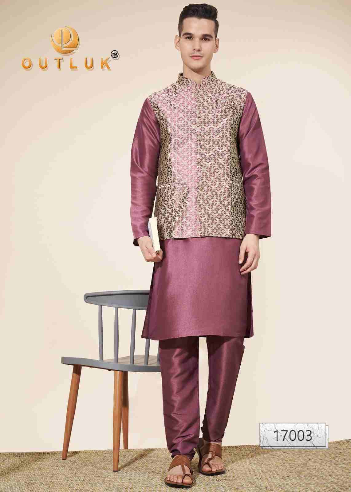 Outluk Vol-117 By Outluk 17001 To 17011 Series Beautiful Colorful Stylish Fancy Casual Wear & Ethnic Wear & Ready To Wear Pure Silk Kurtas With Pajamas At Wholesale Price
