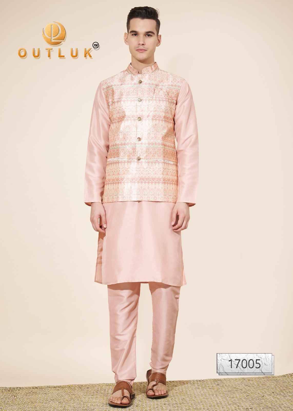 Outluk Vol-117 By Outluk 17001 To 17011 Series Beautiful Colorful Stylish Fancy Casual Wear & Ethnic Wear & Ready To Wear Pure Silk Kurtas With Pajamas At Wholesale Price