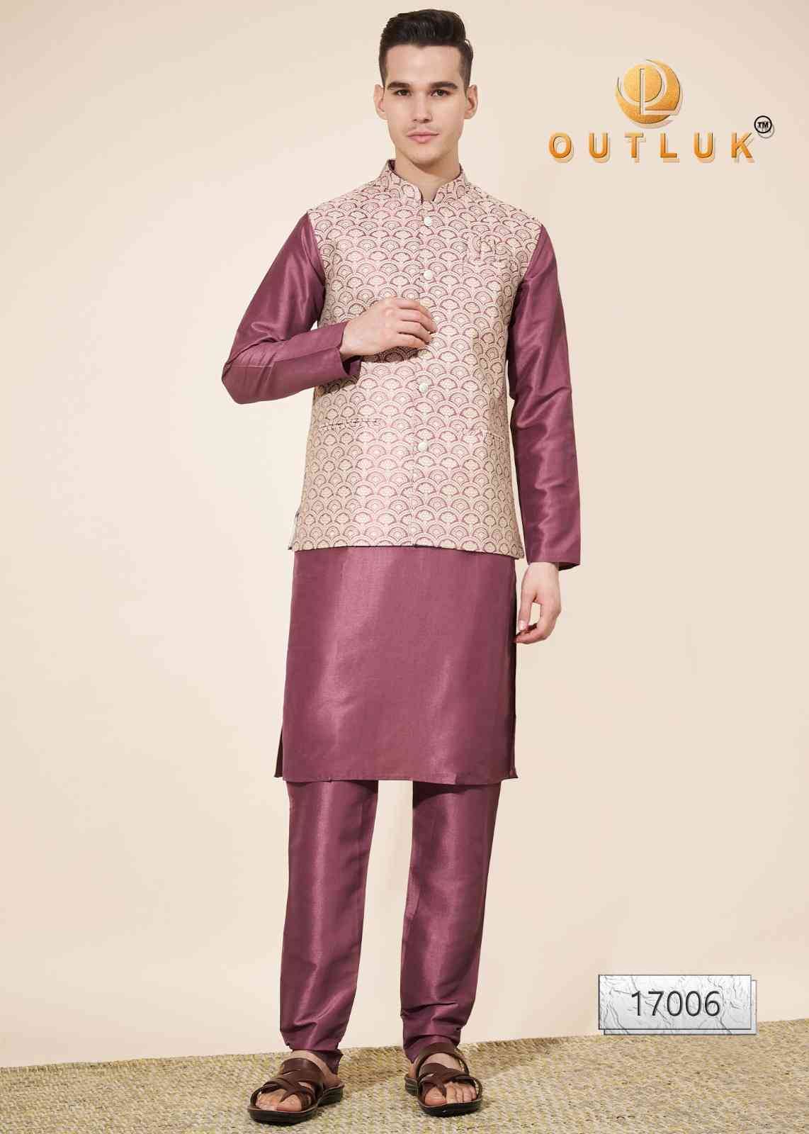 Outluk Vol-117 By Outluk 17001 To 17011 Series Beautiful Colorful Stylish Fancy Casual Wear & Ethnic Wear & Ready To Wear Pure Silk Kurtas With Pajamas At Wholesale Price