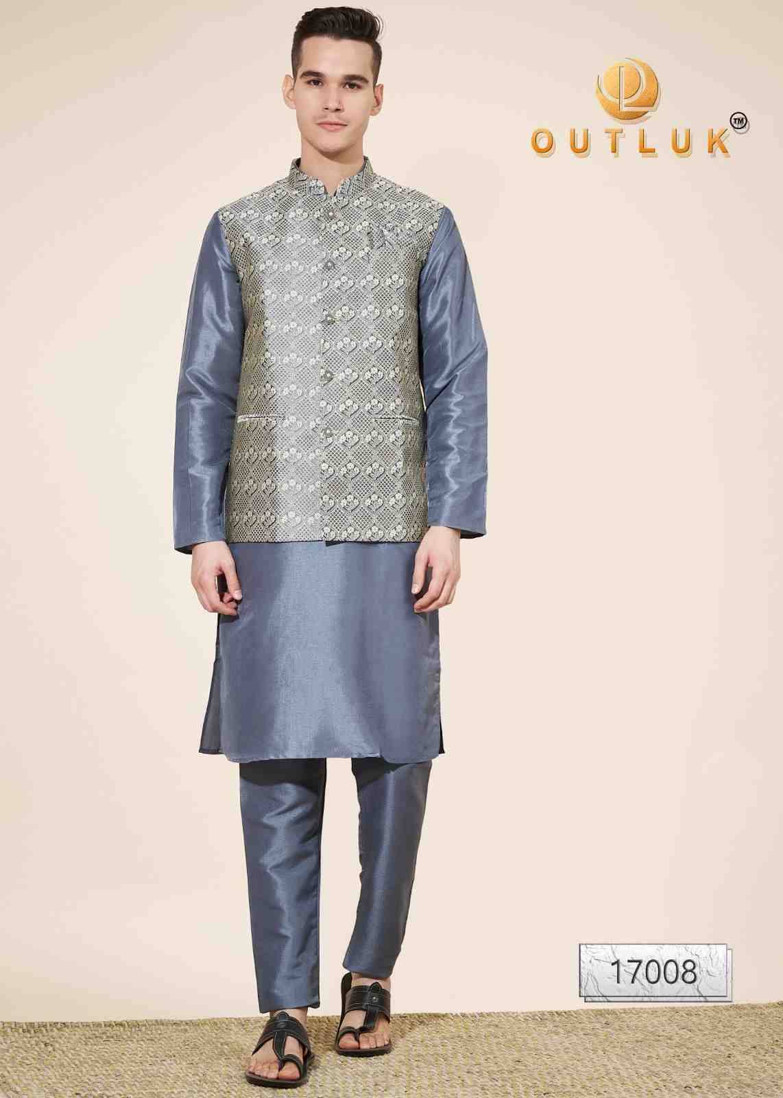 Outluk Vol-117 By Outluk 17001 To 17011 Series Beautiful Colorful Stylish Fancy Casual Wear & Ethnic Wear & Ready To Wear Pure Silk Kurtas With Pajamas At Wholesale Price
