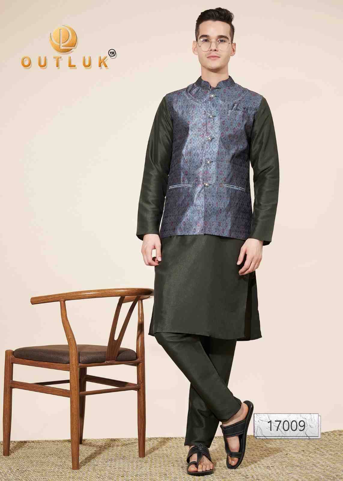 Outluk Vol-117 By Outluk 17001 To 17011 Series Beautiful Colorful Stylish Fancy Casual Wear & Ethnic Wear & Ready To Wear Pure Silk Kurtas With Pajamas At Wholesale Price