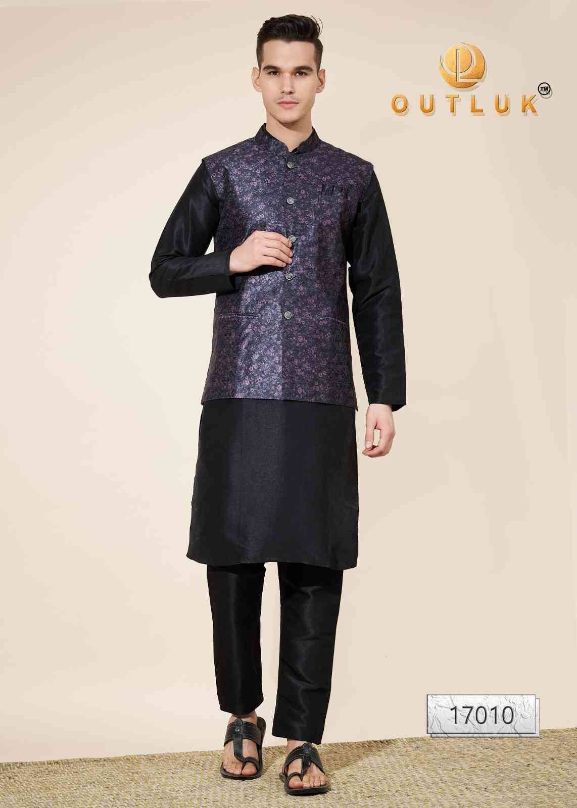 Outluk Vol-117 By Outluk 17001 To 17011 Series Beautiful Colorful Stylish Fancy Casual Wear & Ethnic Wear & Ready To Wear Pure Silk Kurtas With Pajamas At Wholesale Price