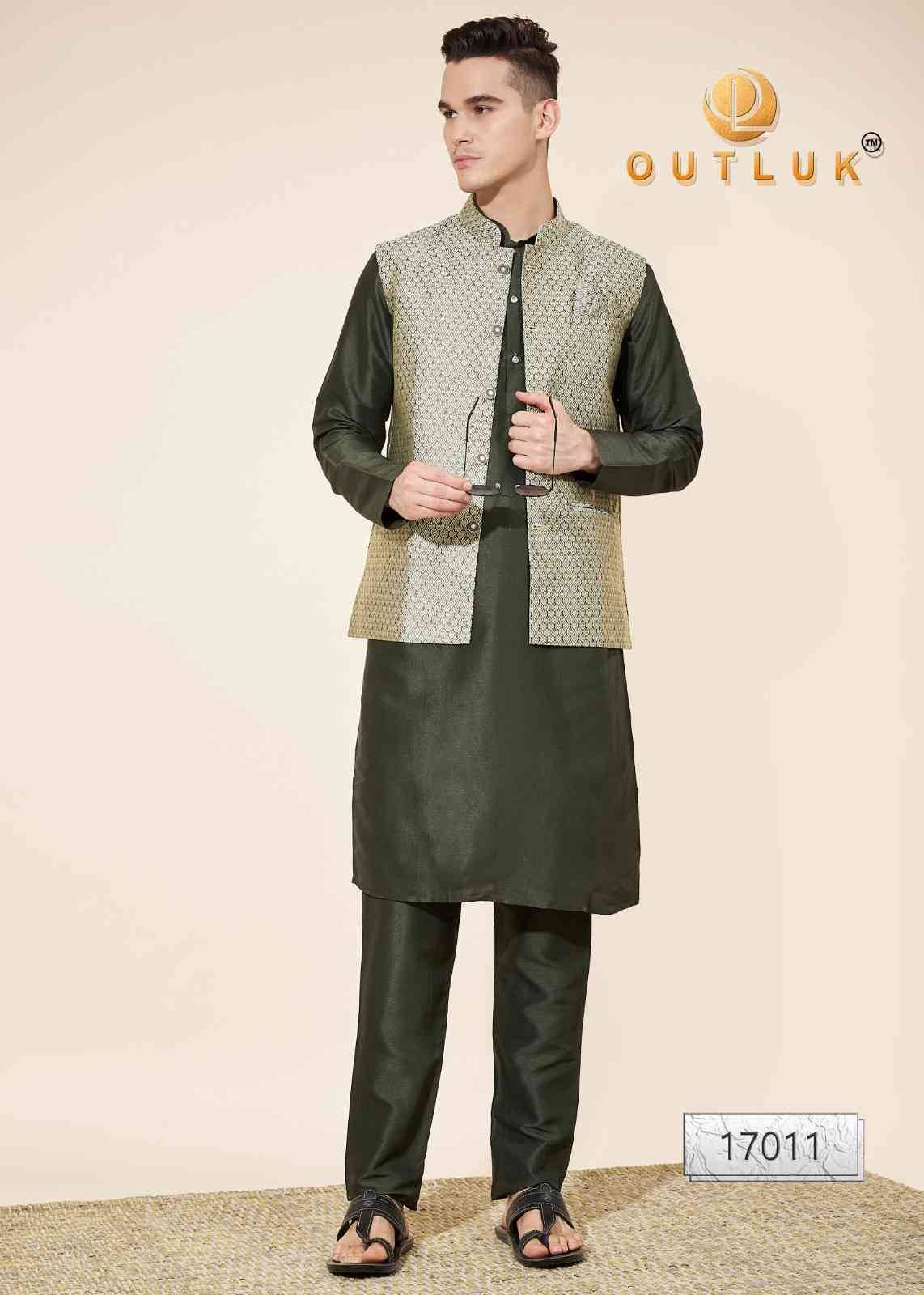 Outluk Vol-117 By Outluk 17001 To 17011 Series Beautiful Colorful Stylish Fancy Casual Wear & Ethnic Wear & Ready To Wear Pure Silk Kurtas With Pajamas At Wholesale Price