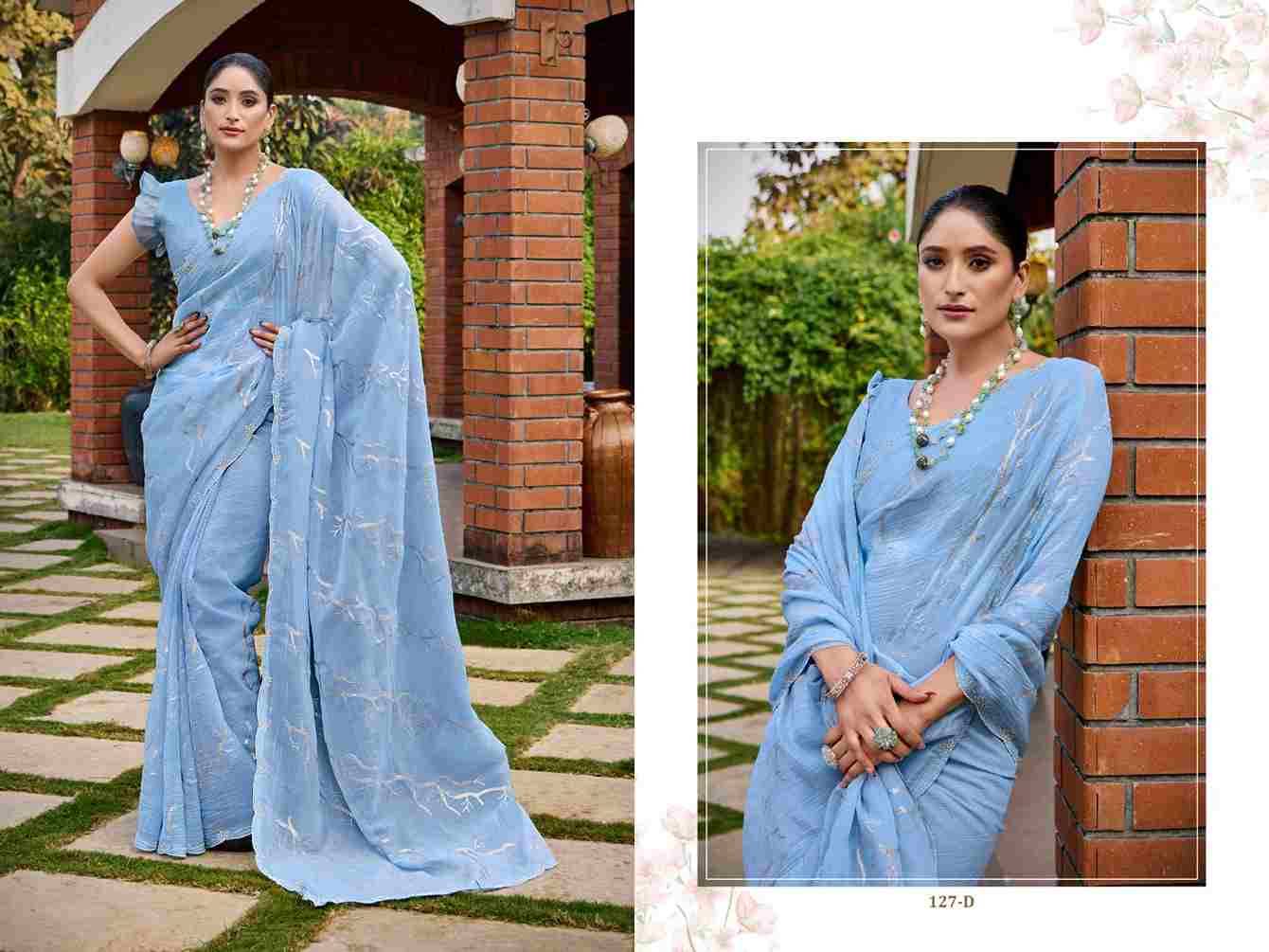 Durga 127 Colours By Fashid Wholesale 127-A To 127-D Series Indian Traditional Wear Collection Beautiful Stylish Fancy Colorful Party Wear & Occasional Wear Crunchy Silk Sarees At Wholesale Price