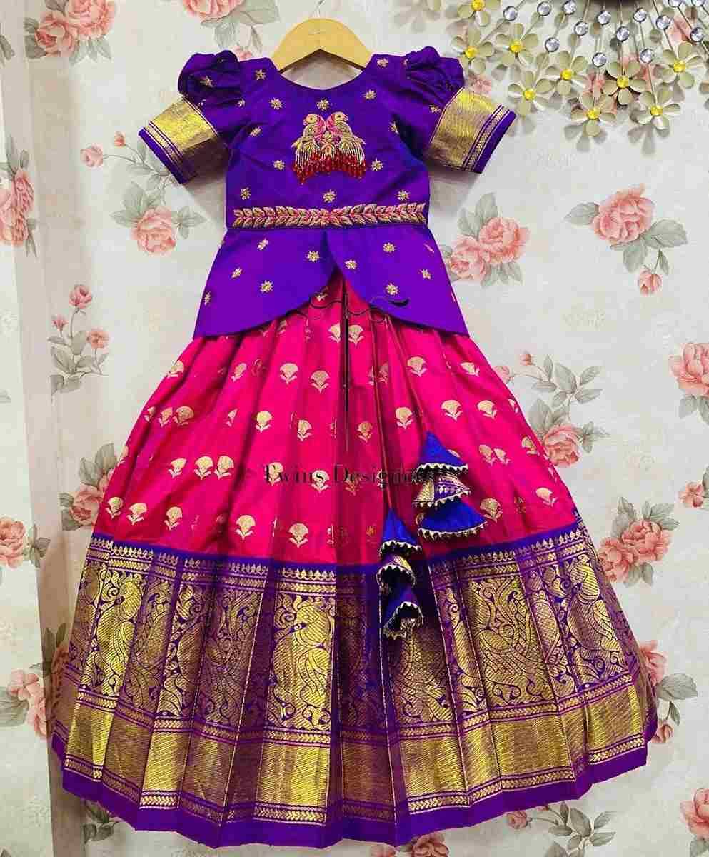 Pv-Kids Lehenga Vol-9 By Fashid Wholesale 01 To 05 Series Designer Beautiful Collection Occasional Wear & Party Wear Lichi Silk Lehengas At Wholesale Price